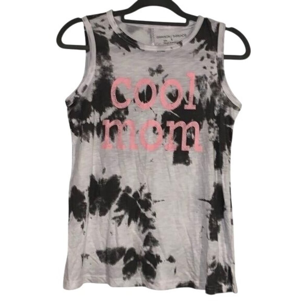 Grayson/Threads S Tie-Dye Tank Top "Cool Mom" Graphic 64% Cotton 36% Modal Sleev